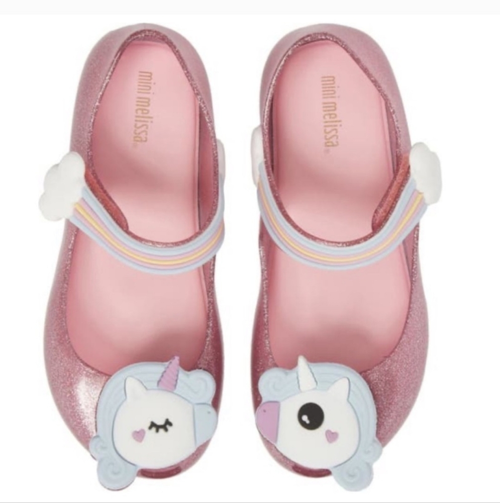 Mini Melissa Pink Unicorn Baby Shoes, Size 5